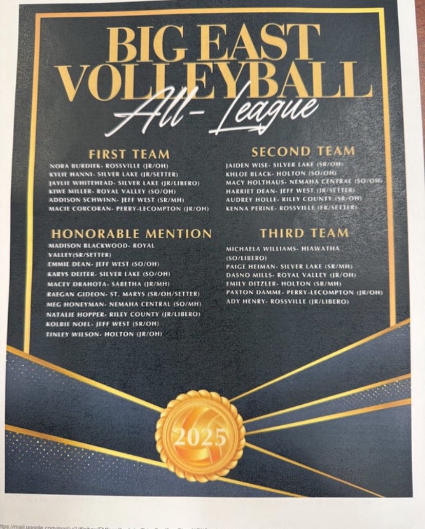 I am so proud of my team for making it to state, we worked hard and made great memories! Thank you <a href="/KSHSAA/">KSHSAA</a> for naming me 2A State All Tournament Team! 

I’m Excited to be named First Team All Big East League!
<a href="/PittStateVB/">Gorilla Volleyball</a> <a href="/IchabodVB/">Washburn Volleyball</a> <a href="/fhsuvb/">FHSU Volleyball</a> <a href="/UNKvolleyball/">UNK Volleyball</a> <a href="/UCM_volleyball/">Jennies Volleyball</a> <a href="/mssuvb/">MSSU Volleyball</a>