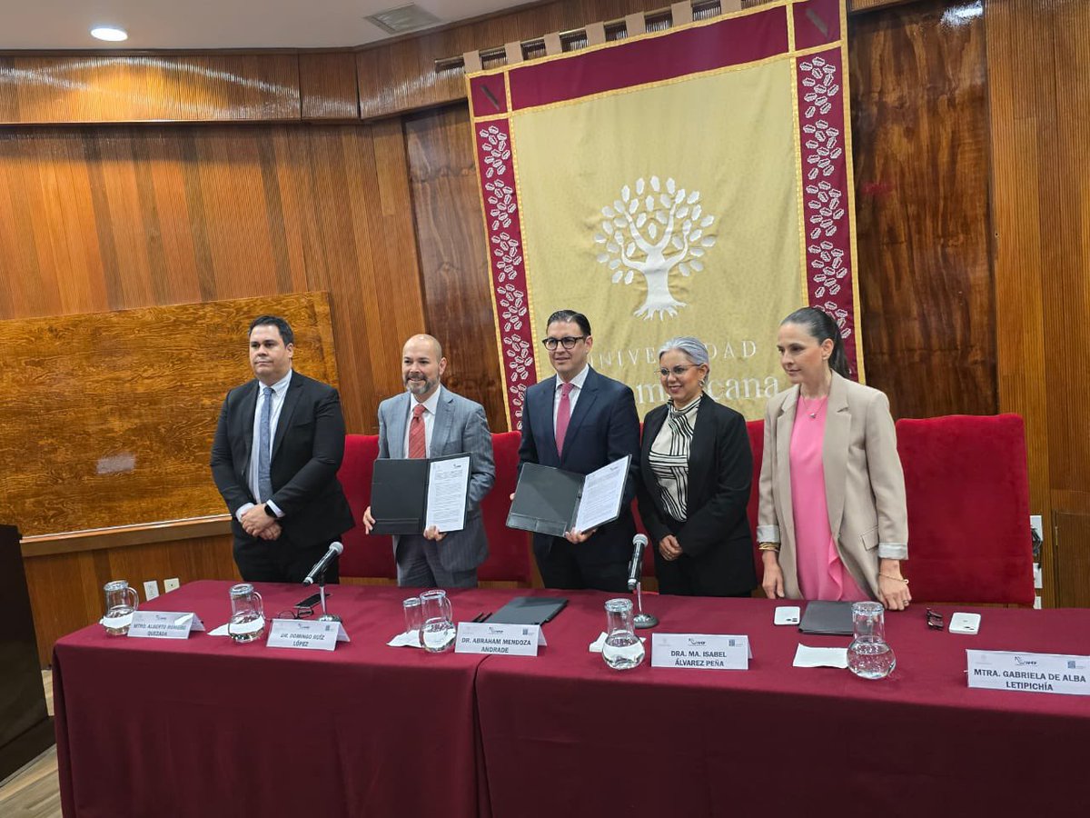 AMDF4's tweet photo. Esta tarde la AMDF y la Universidad
Panamericana firmaron un convenio de colaboración para impulsar la formación y el intercambio de conocimiento en materia fiscal.

Agradecemos a las autoridades y miembros de ambas instituciones por su contribución al crecimiento académico. https://t.co/ImDPGGWTfj