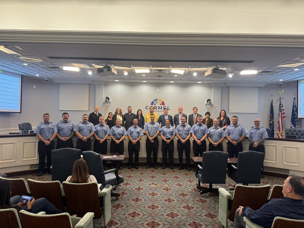 Deputy Mayor Riya did a great job presenting my report to city council tonight and welcoming our first class of lateral firefighters, who bring a combined 108 years of experience to <a href="/CityOfCarmelIn/">City of Carmel, IN</a>!