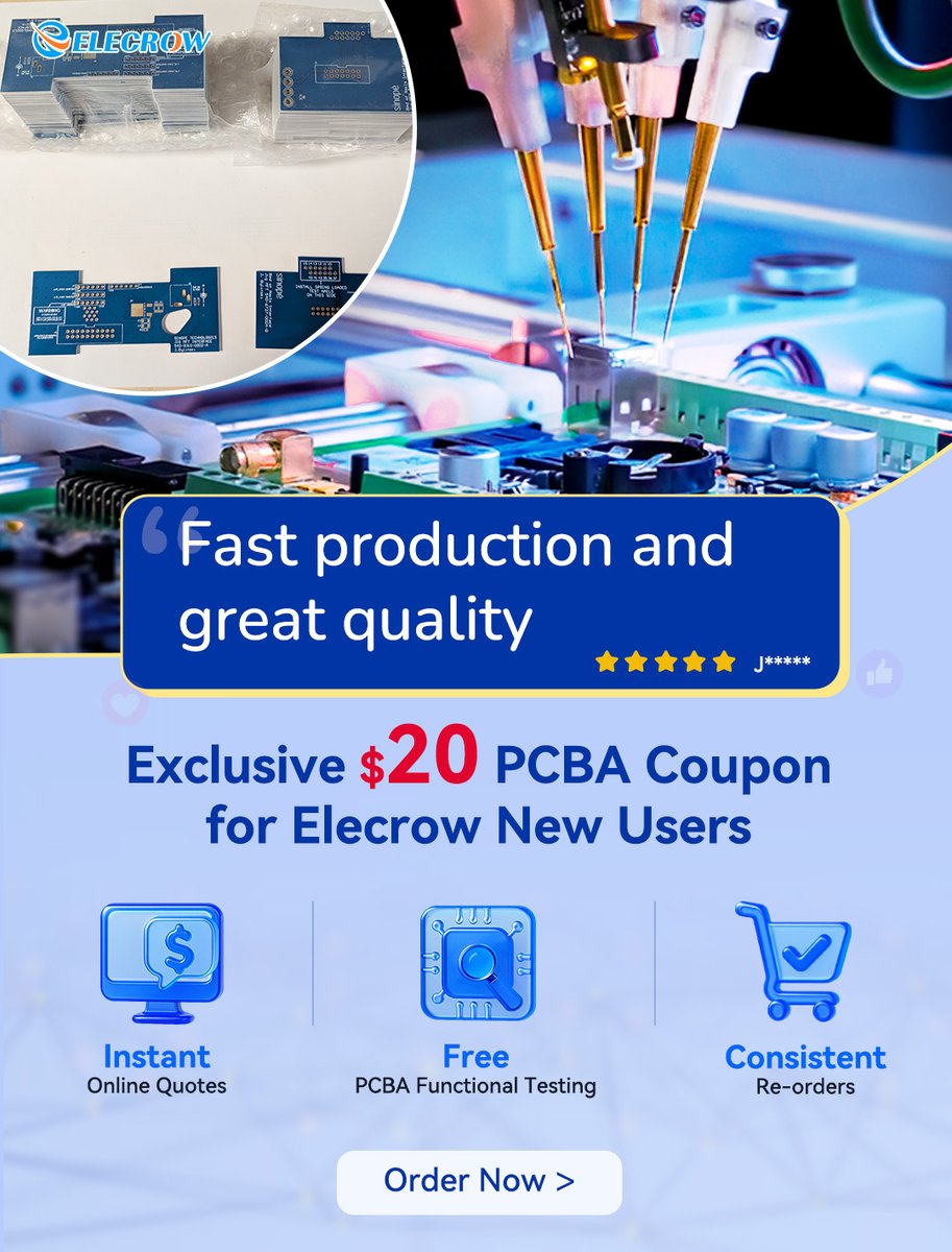 Elecrow1's tweet image. 📢 Keep your ears open! Check out what our customers are saying about #Elecrow&apos;s PCBA services. Their satisfaction speaks for itself. Ready to give it a try? 👇 #ElecrowPCB
elecrow.com/feedback/fast-…