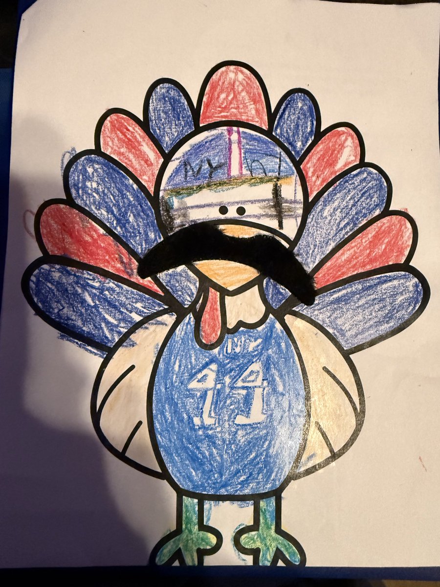 cmarcial88's tweet photo. Hey @camskattebo5 my 6 year old autistic son decided to disguise his turkey as you for his project at school! When he learned of your injury at his older brother’s lacrosse tournament he cried a lot 😭😔. He misses you quite a bit on tv. @Giants https://t.co/AC9VYsVAl6