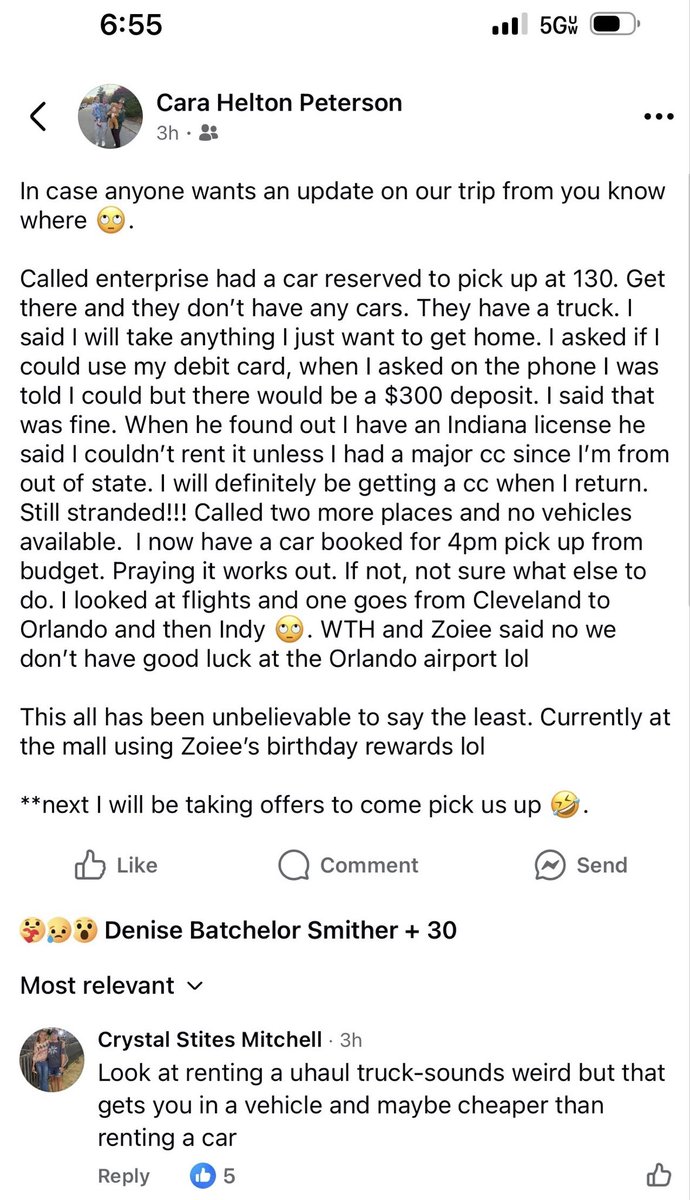 evano24's tweet photo. @BuffaloBills @NFL @Ticketmaster @StubHub @TickPick @Colts 
Never done anything like this before, but a local (Indianapolis-area)  18-year-old kid and HUGE Bills fan got gifted tickets for her birthday. Folks planned on driving to Buffalo for Sunday’s game, but the wheels fell off — figuratively and almost literally! Rental car broke down and they ended up stranded in Cleveland overnight —  had to rent a U-Haul to get home. Missed the game and tickets went unused. Total fiasco. Screenshots attached.

Family doesn’t know I’m doing this. Input or help or even a retweet would be appreciated — I would be happy to put anyone that could help in touch with the family!  Just trying to do right by a young NFL fan.