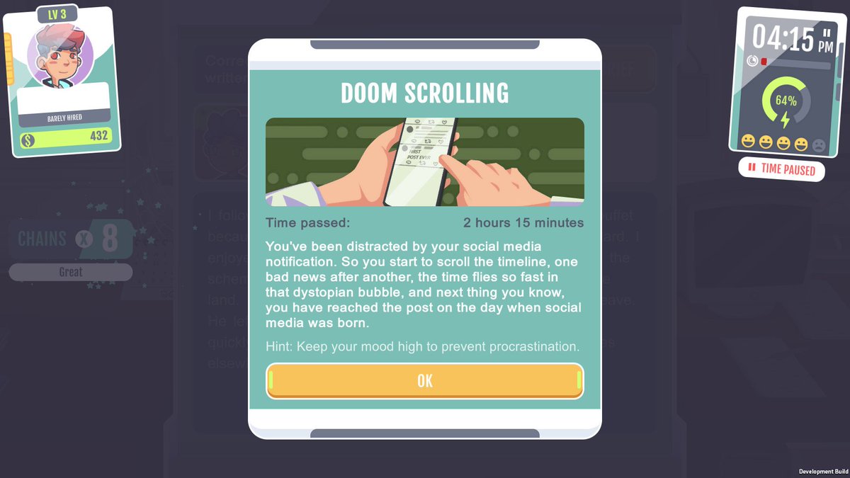 GrammarianLtd's tweet image. our indie game:  

- Twitter: The Game
- Simulation Educational 
- Push your grammar limit and compete with others
- Fresh Graduate struggling in random company
- Become professional editor and proofread