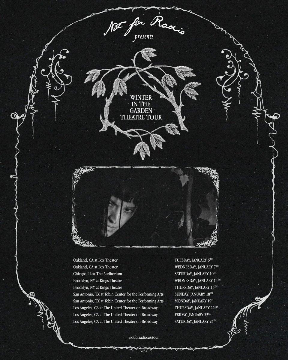 concertleaks's tweet photo. María has announced her Winter The Garden Theatre Tour, kicking off in Oakland! 

Presale will start Wednesday morning. https://t.co/pku4hSTLQT
