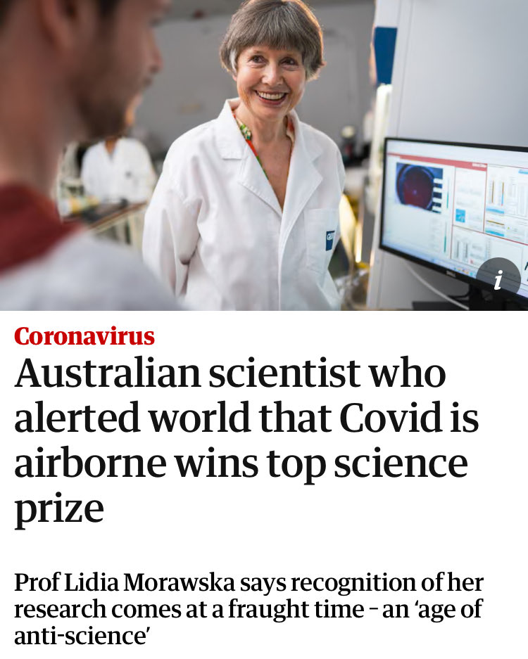 A timely reminder, in this age of anti-Science stupidity, that Science is and has ALWAYS been our best bet

Congratulations and thank you, Professor Morawska
#ScienceSaves