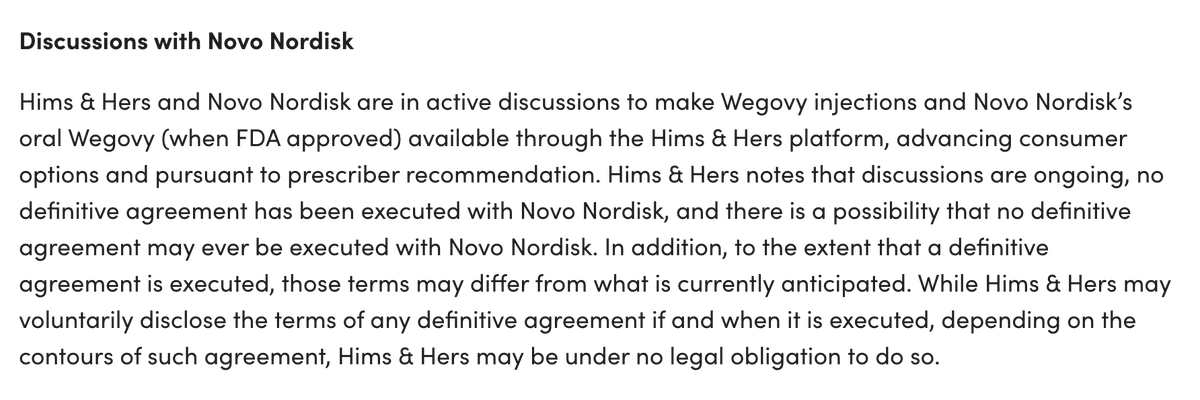 himshouse's tweet photo. 🚨 BREAKING: $HIMS AND $NVO NOVO NORDISK ARE IN ACTIVE DISCUSSIONS TO MAKE WEGOVY INJECTIONS AND ORAL WEGOVY AVAILABLE ON $HIMS' PLATFORM https://t.co/niAXtn411Y