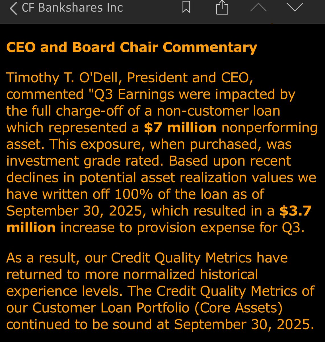 WTF O’Dell! $CFBK ⁦<a href="/cfbank/">CFBank</a>⁩ 
A purchased loan from a non-customer?
This is how you build a bank? Of what value is this strategy to anyone?
Sell this dump please!