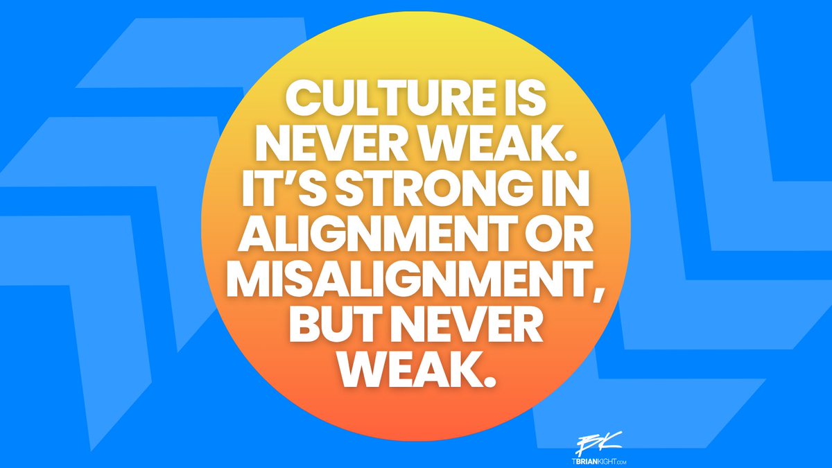 Every culture is strong. There is no such thing as a “weak” culture. 
The question is: Where and how is the culture strong?

It’s always strong in 1 of 3 ways:

1. Excellence and high standards
2. Resisting higher standards
3. Preserving the status quo

But it’s never weak.