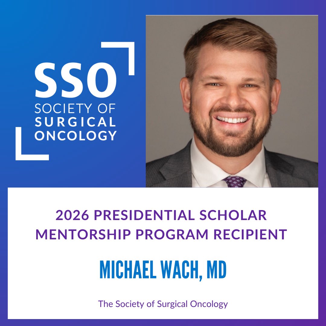Honored to announce that I’ll be participating in an incredible program with <a href="/SocSurgOnc/">Society of Surgical Oncology</a> over the upcoming year! 

Very grateful to be paired with a senior surgeon to mentor me in clinical trials, PSM, and success as a surgical oncologist. <a href="/MoffittNews/">Moffitt Cancer Center</a> #SSO2026