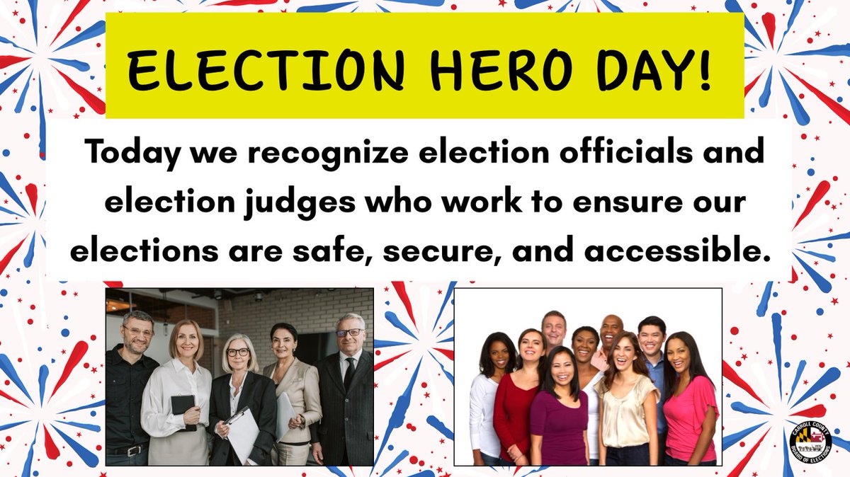 Today we are celebrating Election Hero Day to recognize election officials and election judges who work to ensure our elections are safe, secure, and accessible. 

#ThankYouElectionHeroes