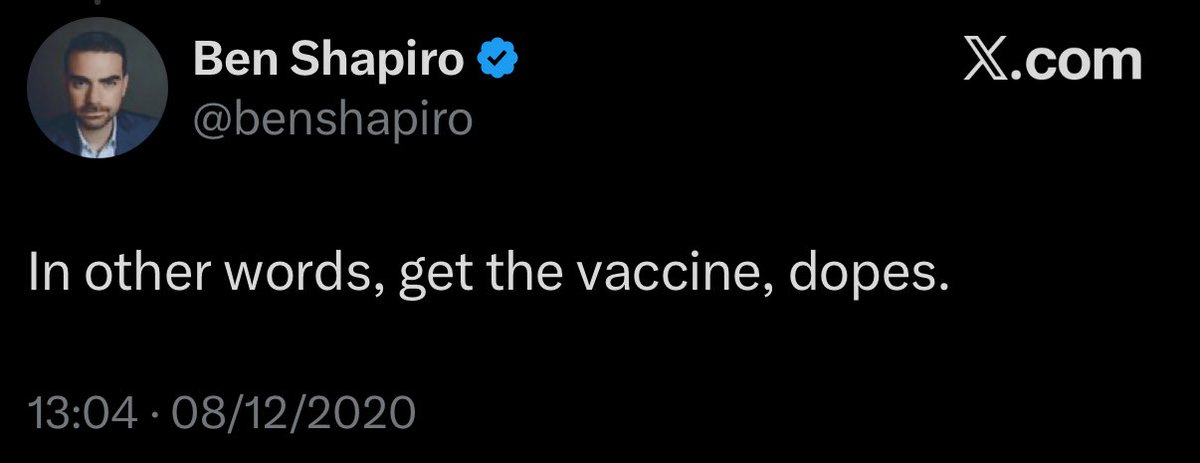 goddek's tweet photo. No to Ben Shapiro. https://t.co/mXbMgfWtfe