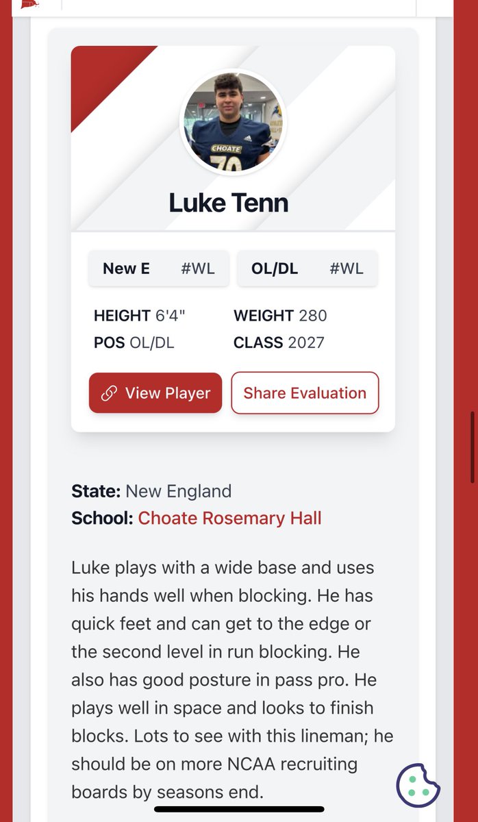 Thank you <a href="/Big____Homie/">Big____Homie</a> <a href="/ScoutingNE/">Coach Silva</a> <a href="/PRZNewEngland/">Prep Redzone New England</a> for including me in c/o 2027 Lineman Names to Know Across New England. I appreciate the write-up! <a href="/CRHFootball/">Choate Rosemary Hall Football 🐗</a> <a href="/coach_spinnato/">Coach Spinnato</a> <a href="/Coach_JMcCarthy/">James McCarthy</a> <a href="/brendancahill_/">Brendan Cahill</a>