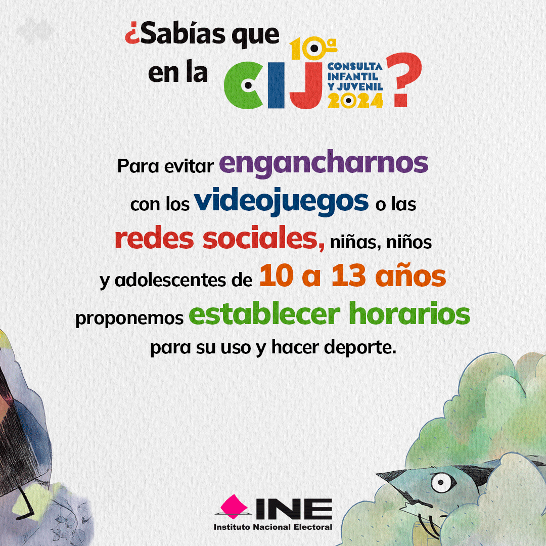 🗣 En el #Distrito02 te invitamos a conocer las opiniones de niñas, niños y adolescentes para evitar engancharse en los videojuegos o redes sociales!
Conoce más de sus opiniones en: resultados-cij2024.ine.mx
#Distrito02 #INETlaxcala