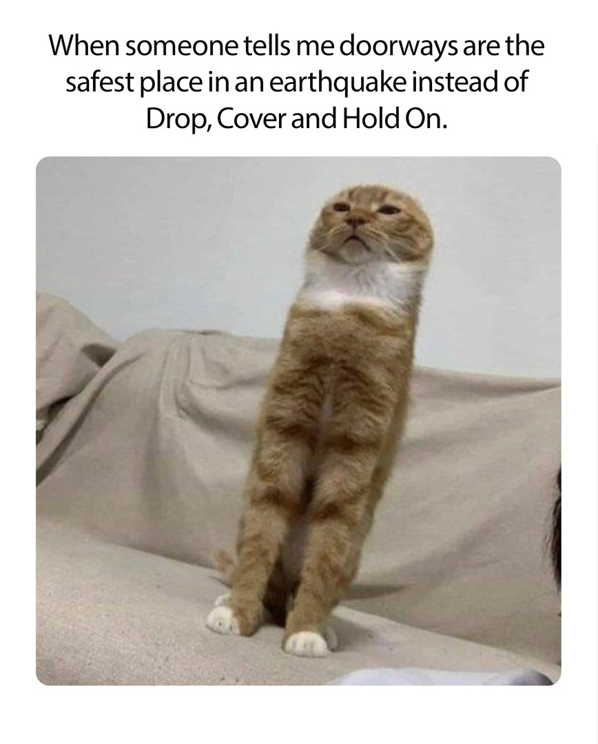 Doorways during an earthquake? That’s sus. 

Find out how to prepare for earthquakes at listoscalifornia.org