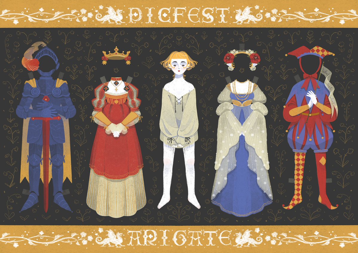 _arigate's tweet image. New paper doll 

Medieval set