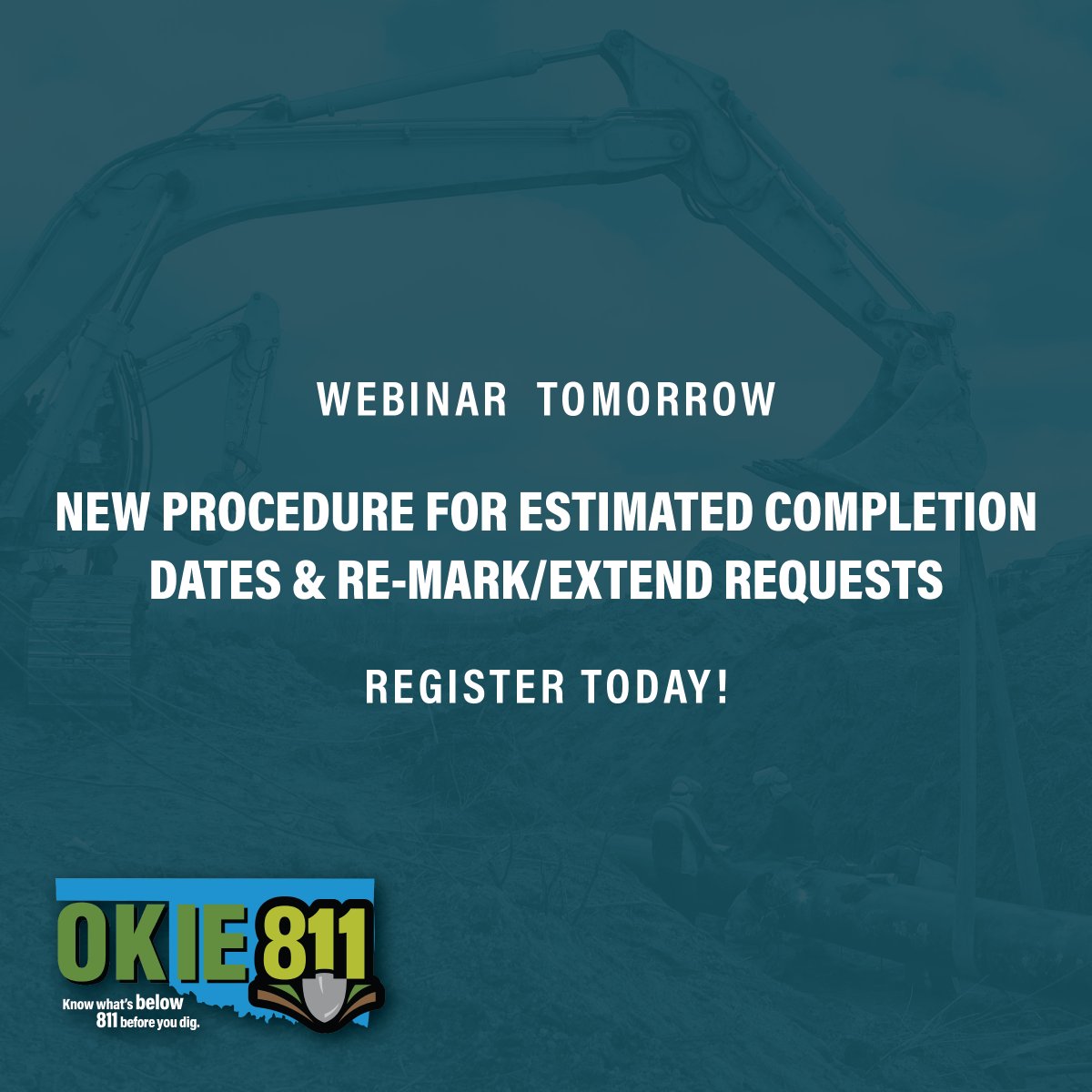 Join us tomorrow for a focused training session on the latest procedural updates from OKIE811, designed to help excavators and locate managers stay compliant and efficient. We’ll cover how to correctly use the Estimated Completion Date field, how the new rules affect Re-Mark and