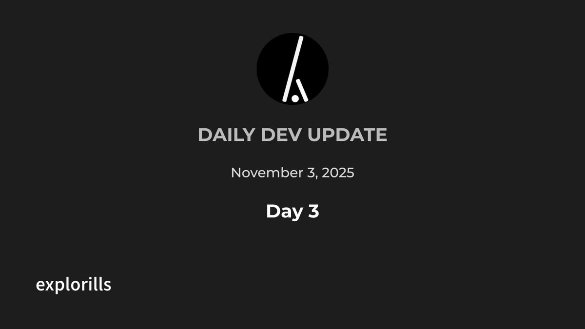 explorills_main's tweet image. 🛠️ Dev Update - Nov 3, 2025

🌍 Today’s highlights from Explorills:

* Docs: Custom 404 page added, layout and styles refined, and README updated.

* Back-end: Node minting gas limit increased to 500k, resolving minting issues for multisig and hardware wallets. (Hope that helps!…