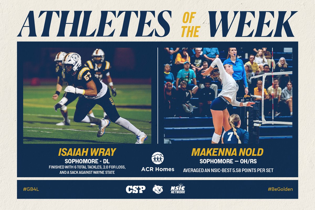 Congrats to Isaiah and Makenna for being our <a href="/acrhomes/">ACR Homes</a> Athletes of the Week! 

#BeGolden #WeAreCSP #GB4L