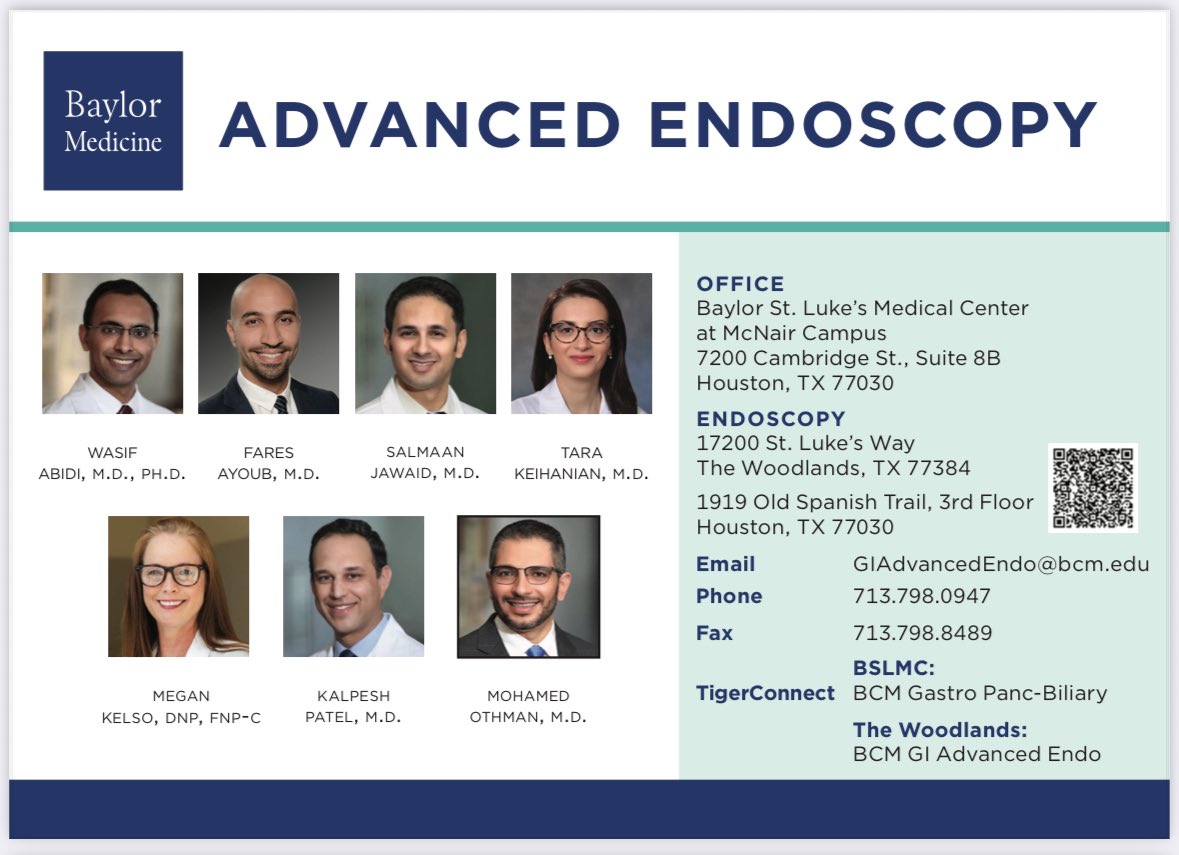 EndoscopyOthman's tweet image. Today was the inaugural day of @bcm_gihep Advanced Endoscopy service in the St. Luke’s health- the Woodland hospital. I am grateful to Kalpesh Patel and @WasAbiDoc for their leadership on planning and executing the service expansion and my appreciation to the rest of Advanced…