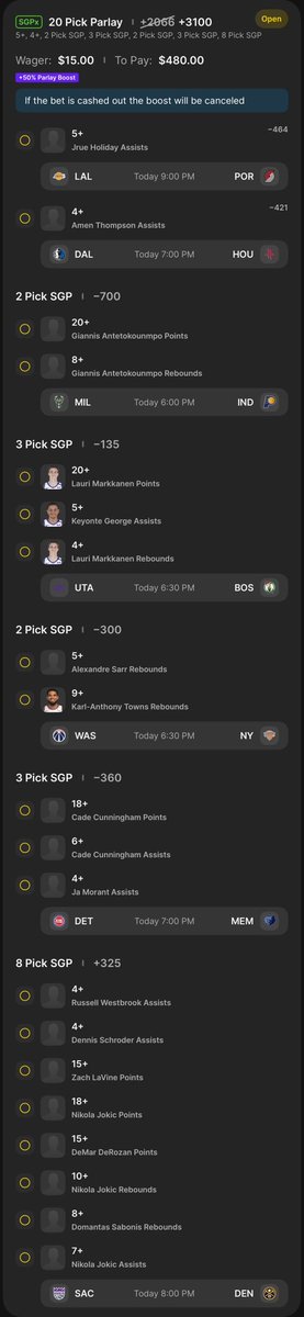 TheLibraMonster's tweet photo. I’ve missed these by 1 or 2 legs all last week. I feel like this one gonna change that. Let’s get it….

https://t.co/fgjUDLOBGq

#GamblingX #GamblingTwitter #GamblingCommunity #DraftKings https://t.co/dP6dEd51qQ