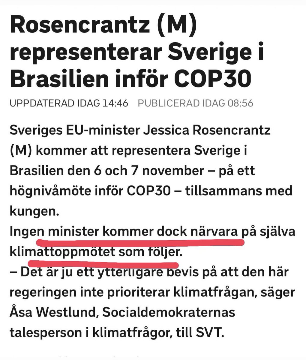 Det handlar inte om Pourmokhtari hit eller Pourmokhtari dit utan om en regering som strandat på klimatområdet och som inte deltar under klimattoppmötet. Sorgligt i sak och ett tydligt avsteg från Sveriges tydliga röst av att driva på ett gemensamt arbete och alla länders ansvar.