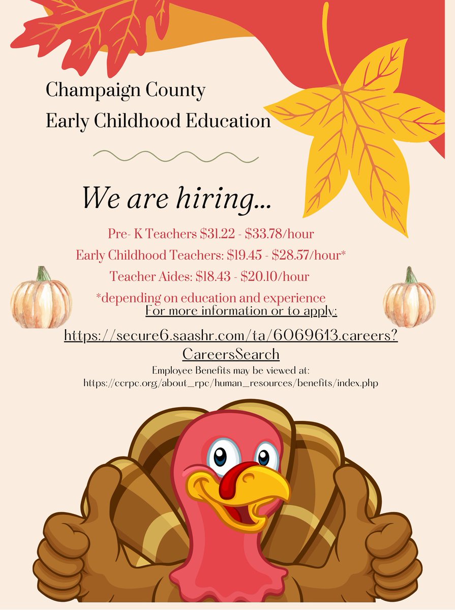 This year you can be thankful for a new and rewarding career! We are now hiring for positions at our Champaign County locations. Learn more and apply at tinyurl.com/yc38ab2a.