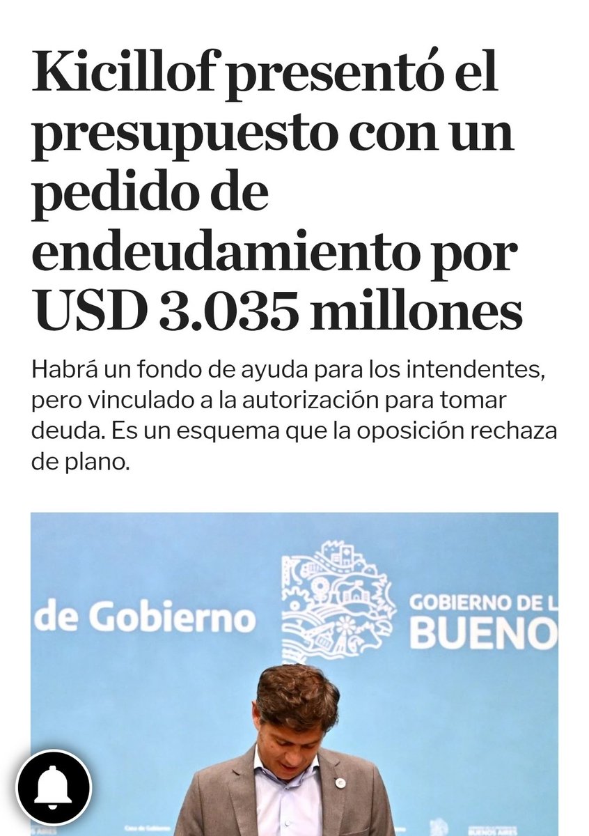 El GRAN endeudador argentino. Sólo hay crecimiento de deuda si hay déficit. Esperemos q la legislatura no avale semejante despropósito.