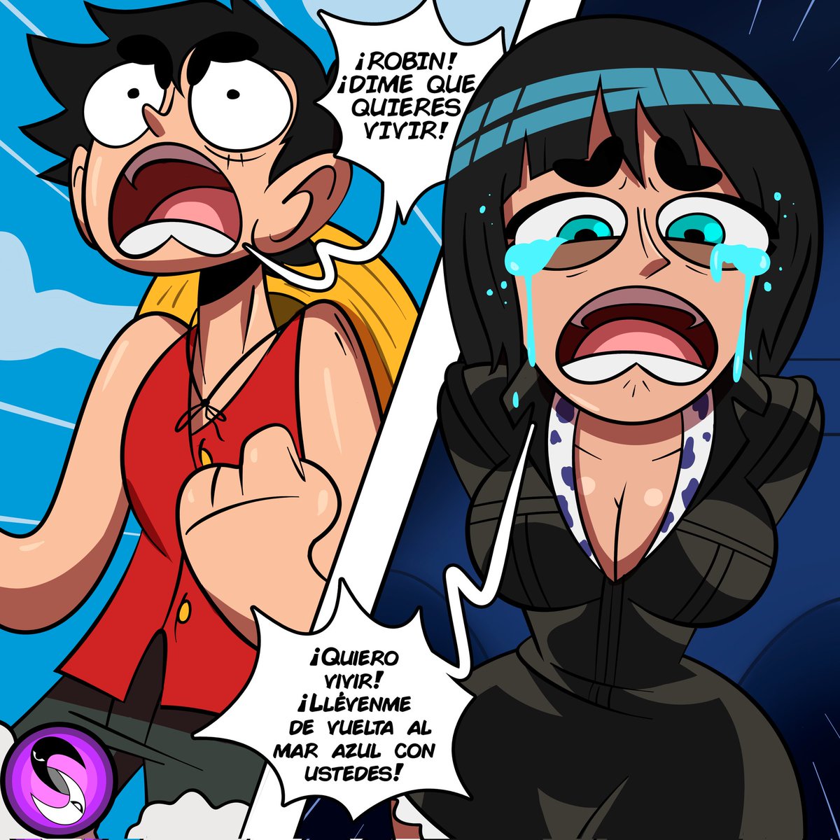 Momento iconico de One Piece!
#comics #animation #animacion #arte #Leseras #anime #3danimation #2danimation #3dmodeling #ilustracion #webserie #cartoon #manga #onepiece #luffy #nicorobin #enieslobby