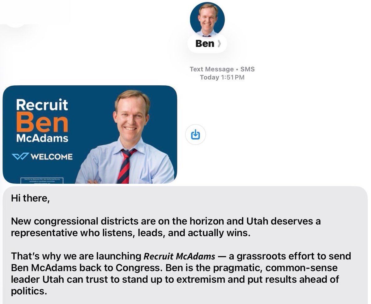 Dan is interested to know why Ben wants <a href="/BenMcAdams/">Ben McAdams</a> to run for Congress. 😂