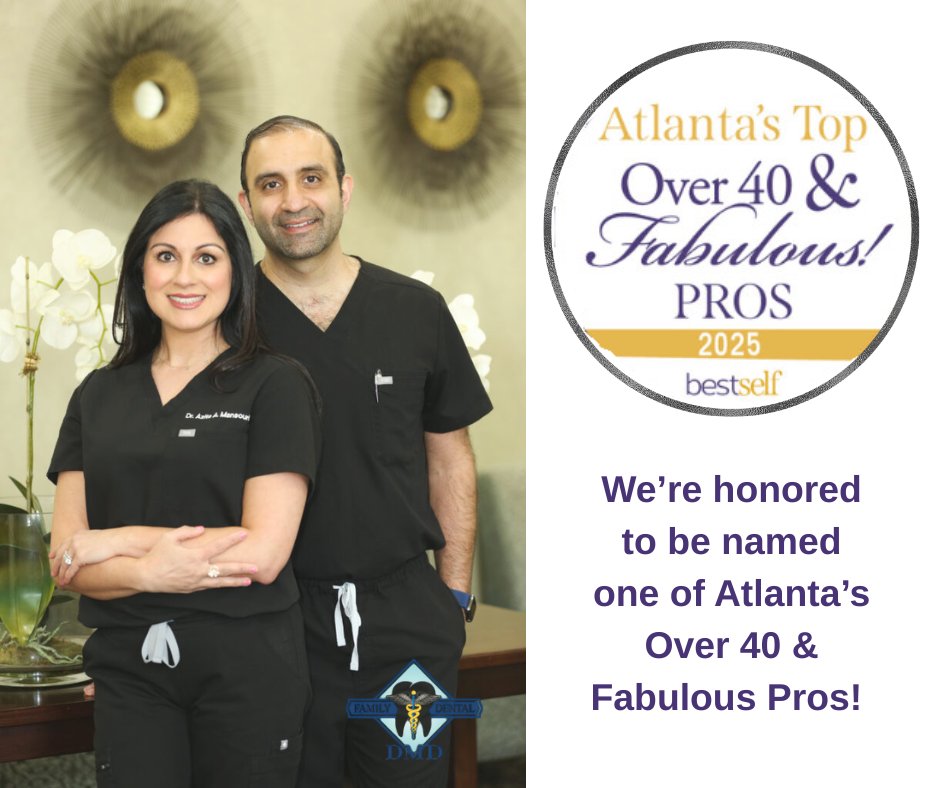 Led by Drs. Michael and Azita Mansouri, our East Cobb practice is proud to help Atlantans over 40 look and feel their best every day. Thank you to Atlanta’s Best Media for the spotlight—and to our patients for trusting us with your smiles.  
#mansourifamilydental