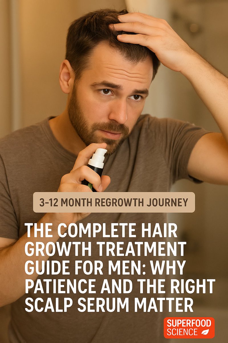 superfodscience's tweet photo. Hair thinning? Here's the truth: 🌱

The best hair growth treatment for men takes 3–12 months of consistency with a proven scalp serum—not quick fixes.

https://t.co/S3h3JJucSD

#HairGrowthTreatmentForMen #MensHairRegrowth #ScalpSerum #HairGrowthSerum #HealthyHairRoutine https://t.co/fIN7xUXSgV