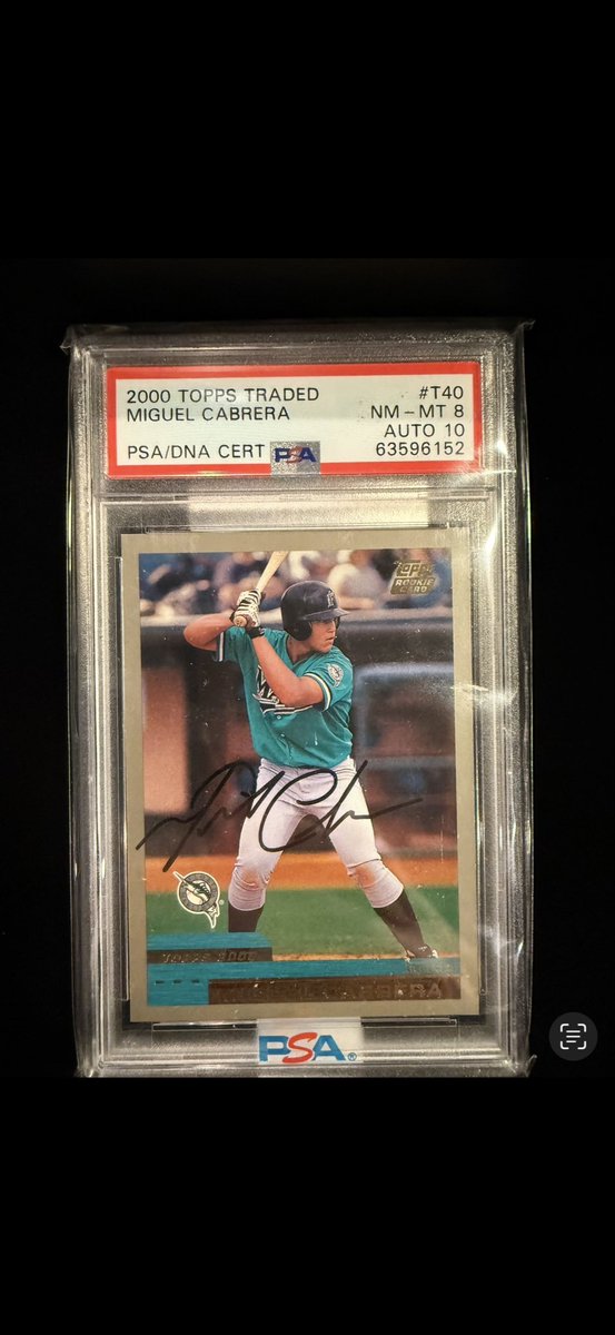 One of my favorite players growing up! Loved watching him play! 2000 Topps Traded RC Miguel Cabrera Auto! PSA 8 Auto 10!