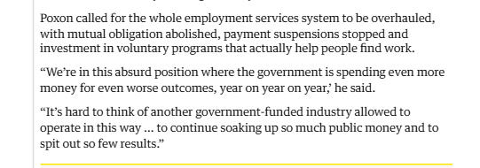 Spoke to <a href="/GuardianAus/">Guardian Australia</a> about what DEWR's job numbers continue to quietly reveal: that the main purpose of employment services is to outsource billions of dollars to punish people, rather than help them into meaningful opportunities theguardian.com/business/2025/…