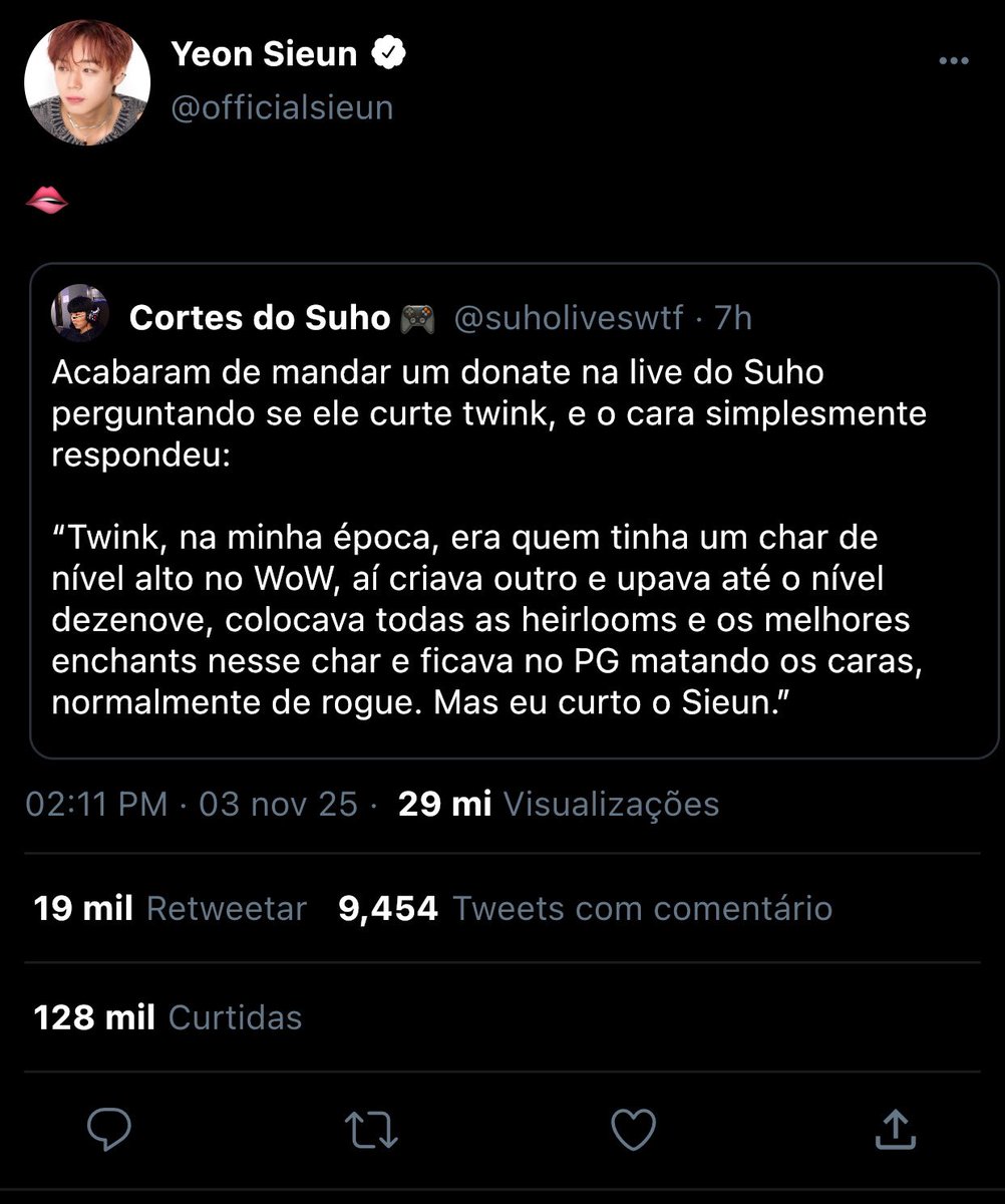 arttthvante's tweet image. #shse au | 🎮

O streamer Ahn Suho nunca imaginou que uma piada feita em live sobre o idol Yeon Sieun atravessaria a bolha da internet, até que o próprio artista respondesse, por engano (ou não), pela conta profissional.