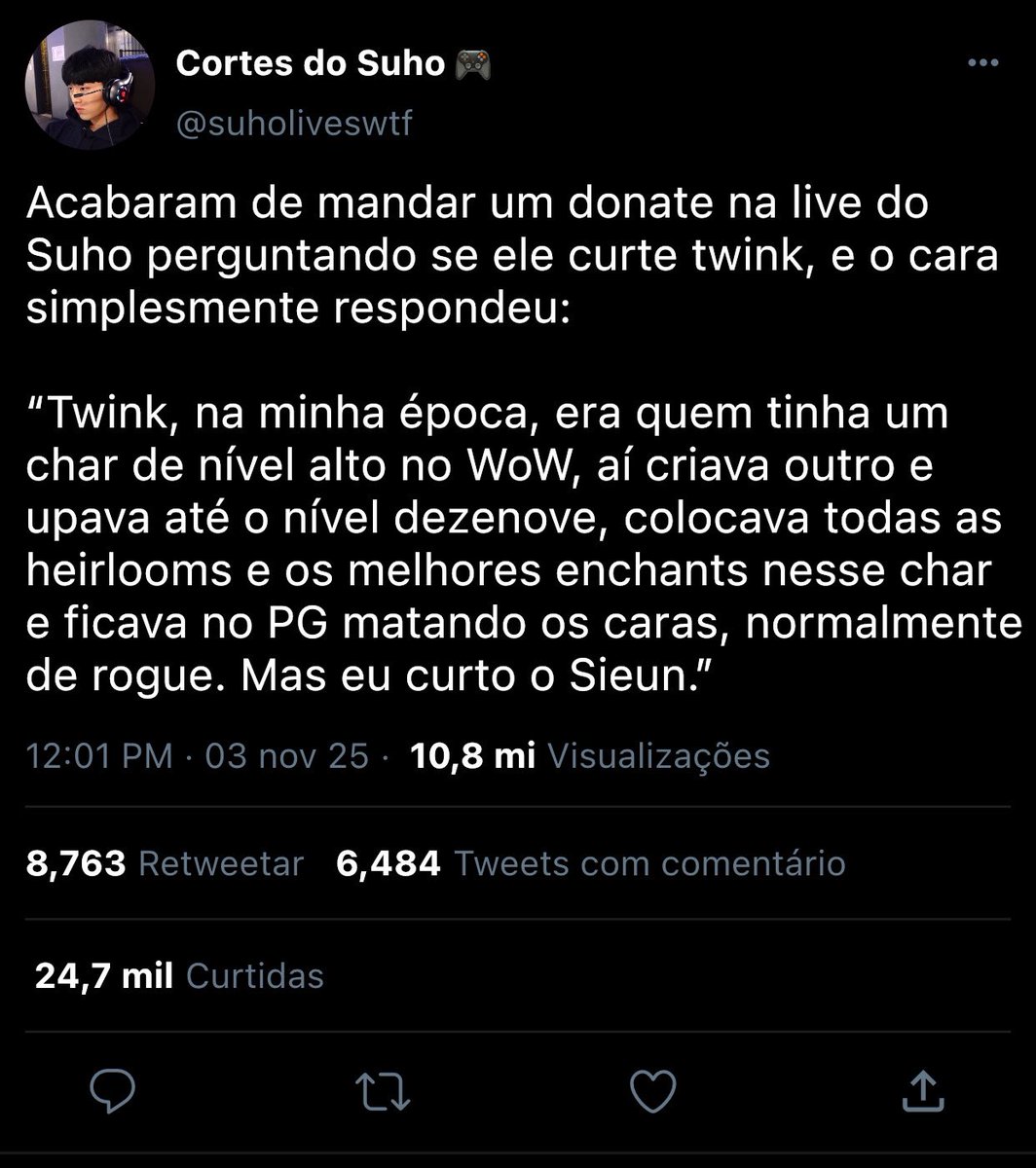 arttthvante's tweet image. #shse au | 🎮

O streamer Ahn Suho nunca imaginou que uma piada feita em live sobre o idol Yeon Sieun atravessaria a bolha da internet, até que o próprio artista respondesse, por engano (ou não), pela conta profissional.