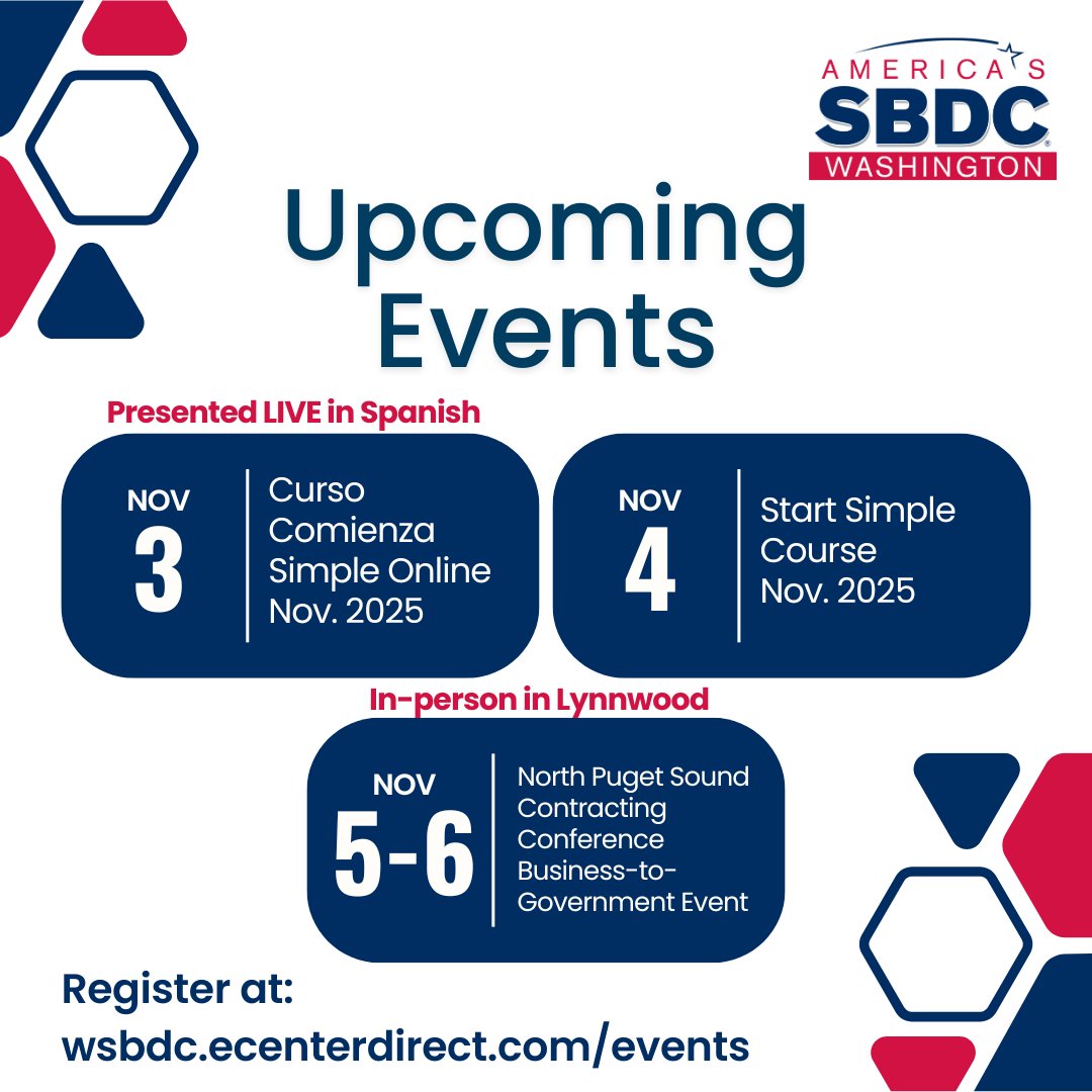 wsbdc's tweet image. Here&apos;s a taste of the webinars available this week. Register for this week&apos;s webinars at wsbdc.ecenterdirect.com/events

#Entrepreneur #SmallBiz #SBDC
