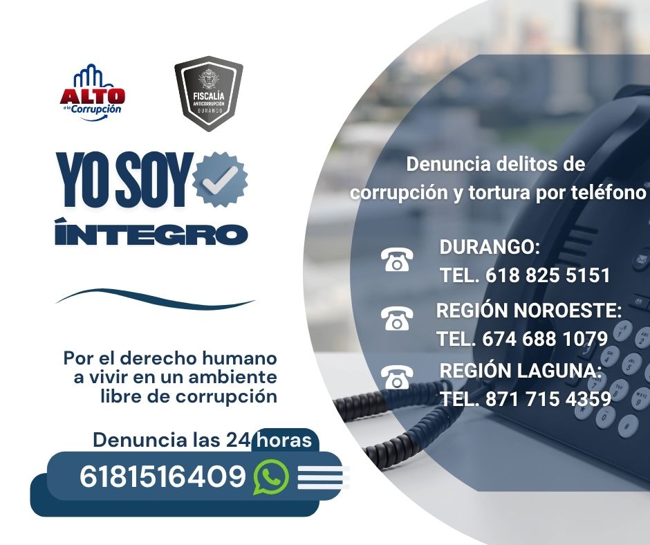 FECCED's tweet image. 💡 La integridad transforma.
Haz que tu voz cuente: denuncia corrupción y tortura. ✋
⚖️ #YoSoyÍntegro #DurangoSinCorrupción #FECCED