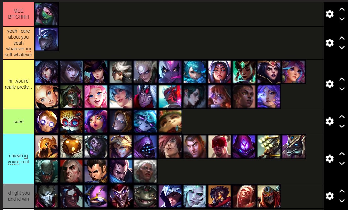 RogueAssassinAT's tweet photo. yeah yeah im a trend hopper tell me about it lowk might have missed a few homies comment and I'll tell you where I'd put you 👍 https://t.co/2mGIaj4ILY