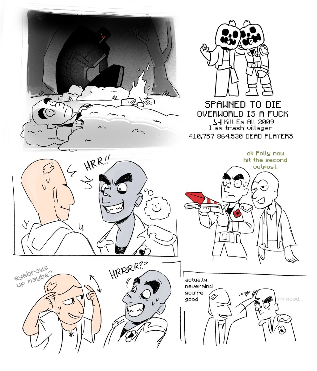 bright_goat's tweet image. my villager and illager OCs, i put them through existentialism and stupid doodles
#Minecraft