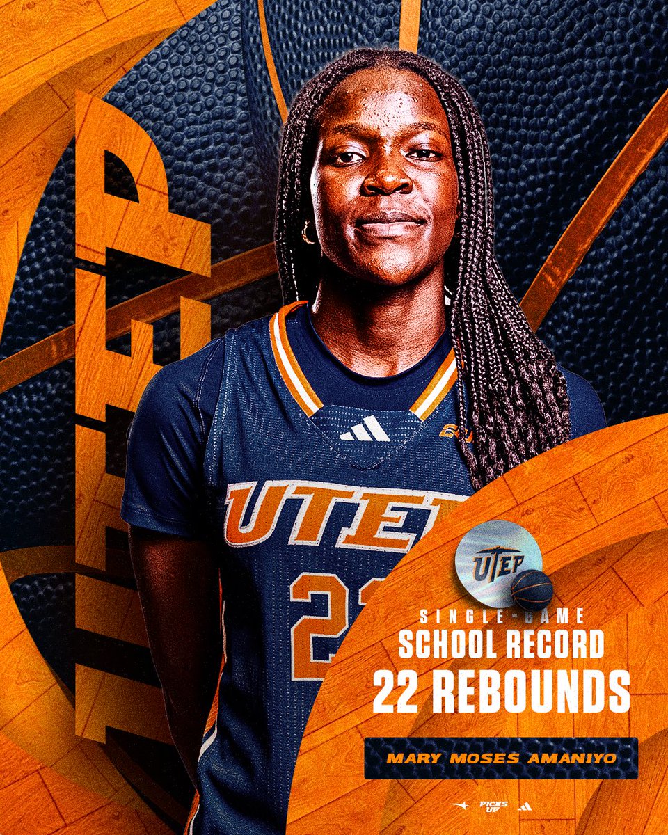 𝐇𝐈𝐒𝐓𝐎𝐑𝐘 𝐌𝐀𝐃𝐄 ⛏️

Mary Moses Amaniyo grabs 2️⃣2️⃣ rebounds, setting a new UTEP single-game record in today’s win over Prairie View A&amp;M! (Previous record: 20) 

#PicksUp⛏️