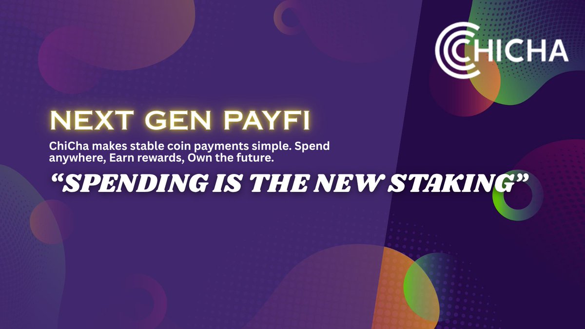 ChiCha_Global's tweet photo. The $1,000,000 $CHI PayFi Airdrop!

This is your chance to join the ChiCha revolution, we are the world’s first AI-powered PayFi ecosystem with the narrative that SPENDING IS THE NEW STAKING. 

- Step 1: Join the $1M Gleam Giveaway. Easy and straightforward all you have to do is Complete tasks, and win from a $1M pool in $CHI rewards.
Start now: https://t.co/zr357I5Ywl

- Step 2: Understand Why ChiCha Is Different and how with every spend ChiCha earns you ownership. Our latest article breaks down how “SPENDING IS THE NEW STAKING” through the PayFi Loop.
A model where real payments fuel rewards, buybacks, and growth.
Read here: https://t.co/WqPJiXGKhg

Step 3: Be Early and secure Your $CHI Spot as The @Alphamind_labs Smart-Whitelist is LIVE here ther are no forms, no bots, no VCs.
Just connect your wallet and claim your allocation before the public sale.
Get in early: https://t.co/M9yWXOI8Ym

CiCha isn’t just another wallet rather it’s a PayFi revolution merging AI, stablecoins, and DeFi into everyday life so the earlier you join, the more you earn.

Let’s build the future of PayFi together.