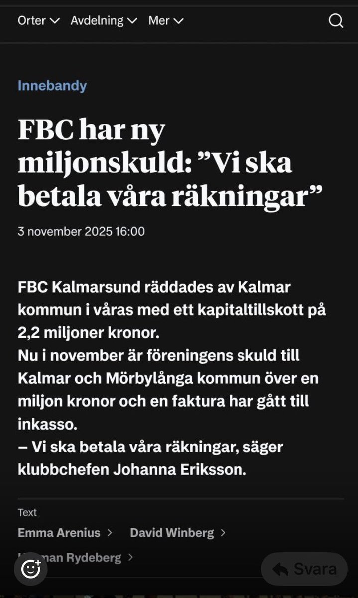 Då kör vi igen…dags för kommunen att ännu en gång kliva in och rädda en oerhört misskött förening. IFK Kalmar 2.0. Lägg ner eländet och använd skattemedel där de hör hemma.