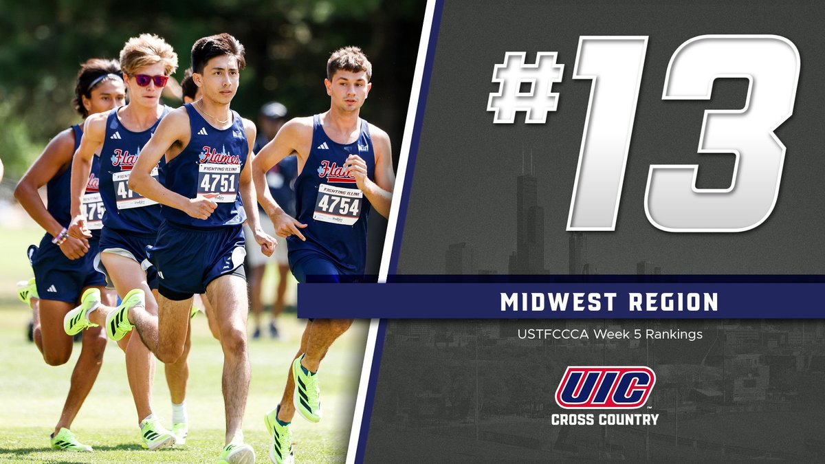 UIC_XCTF's tweet image. The @ustfccca Week 5 Men’s Regional Rankings have the Flames moved up one spot to # 13 in the Midwest Region 🔥

#ChicagosCollegeTeam