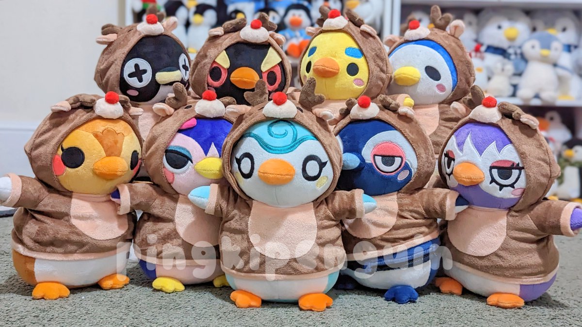 pingkipenguin's tweet photo. Its finally that time of year again! Why not dress up your Pingki plush in their own festive outfits on the run up to Christmas. All outfits are reduced to £10 now or get all 3 for £20! 
#animalcrossing #acnh https://t.co/8MrgVORw9p