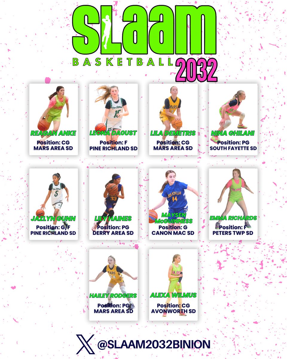 🚨 It’s official! 🚨
<a href="/SLAAM2032Binion/">SLAAM 2032 Binion</a> has ARRIVED 💚🩷

Ten talented hoopers. One unstoppable team.

The journey starts at the <a href="/SelectEventsBB/">Select Events Basketball</a> Winter Series in Spooky Nook, PA. Let’s go! 💪

#SLAAM2032Binion #SLAAMFam 💚🩷
