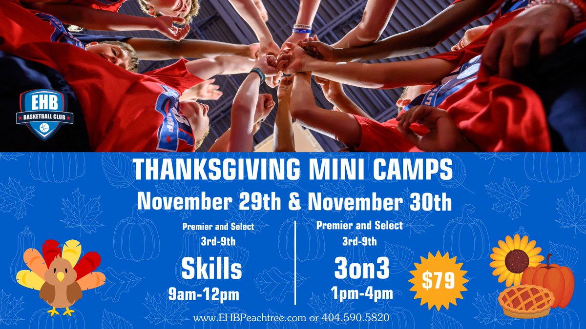 Thanksgiving camp around the corner and skills classes! Whats stopping you <a href="/ehbpeachtree/">EHB Peachtree City</a>