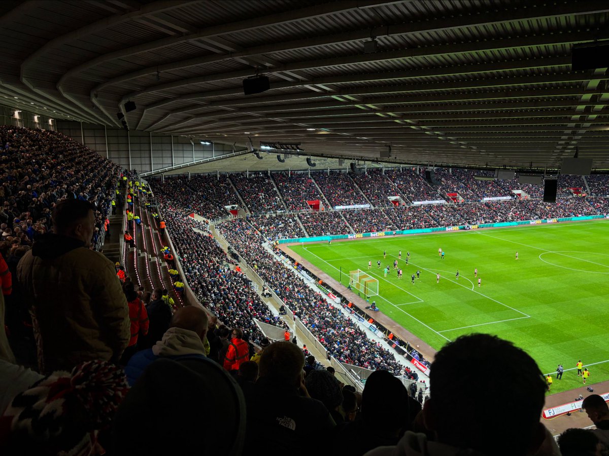 Match 45 of 2025/26:
106th visit to The Stadium of Light.
<a href="/premierleague/">Premier League</a> 
<a href="/SunderlandAFC/">Sunderland AFC</a> 1-1 <a href="/Everton/">Everton</a>.
Admission: £36.50.
#safc #hawaythelads #premierleague #groundhopping