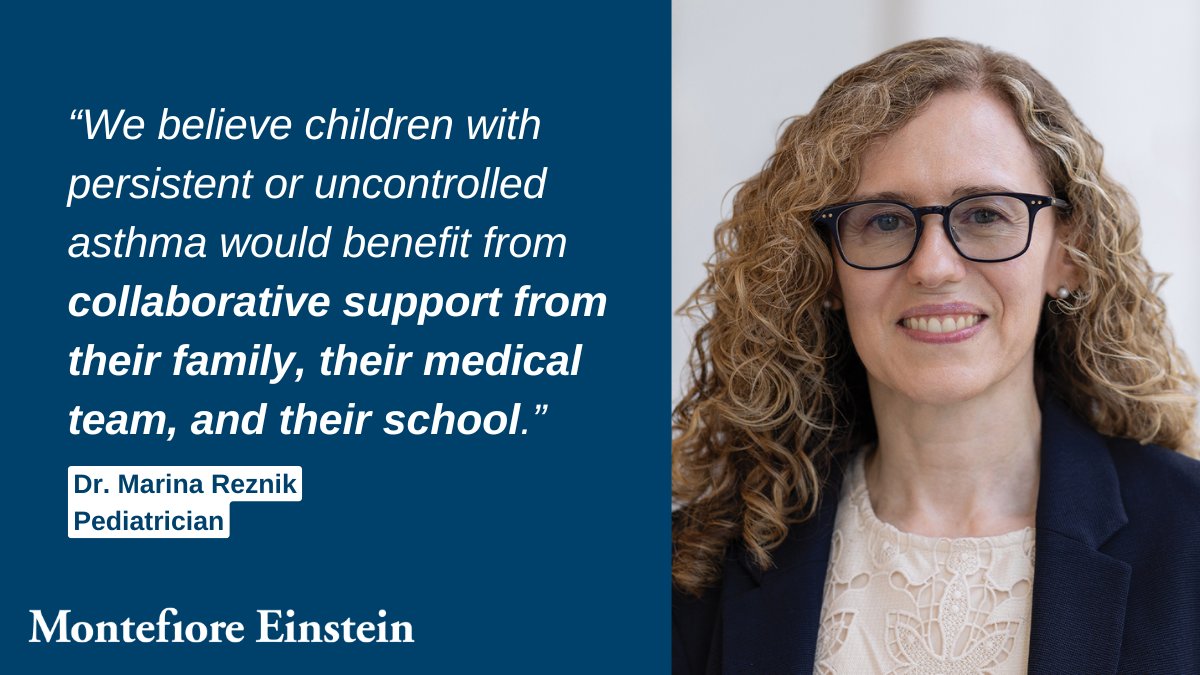 ICYMI: We received a $4.1M <a href="/NIH/">NIH</a> grant to improve asthma care coordination for NYC school children. Led by Dr. Marina Reznik, the study will build a digital system linking providers, caregivers, and schools so children can access asthma care during the school day. <a href="/EinsteinMed/">Albert Einstein College of Medicine - Official</a>