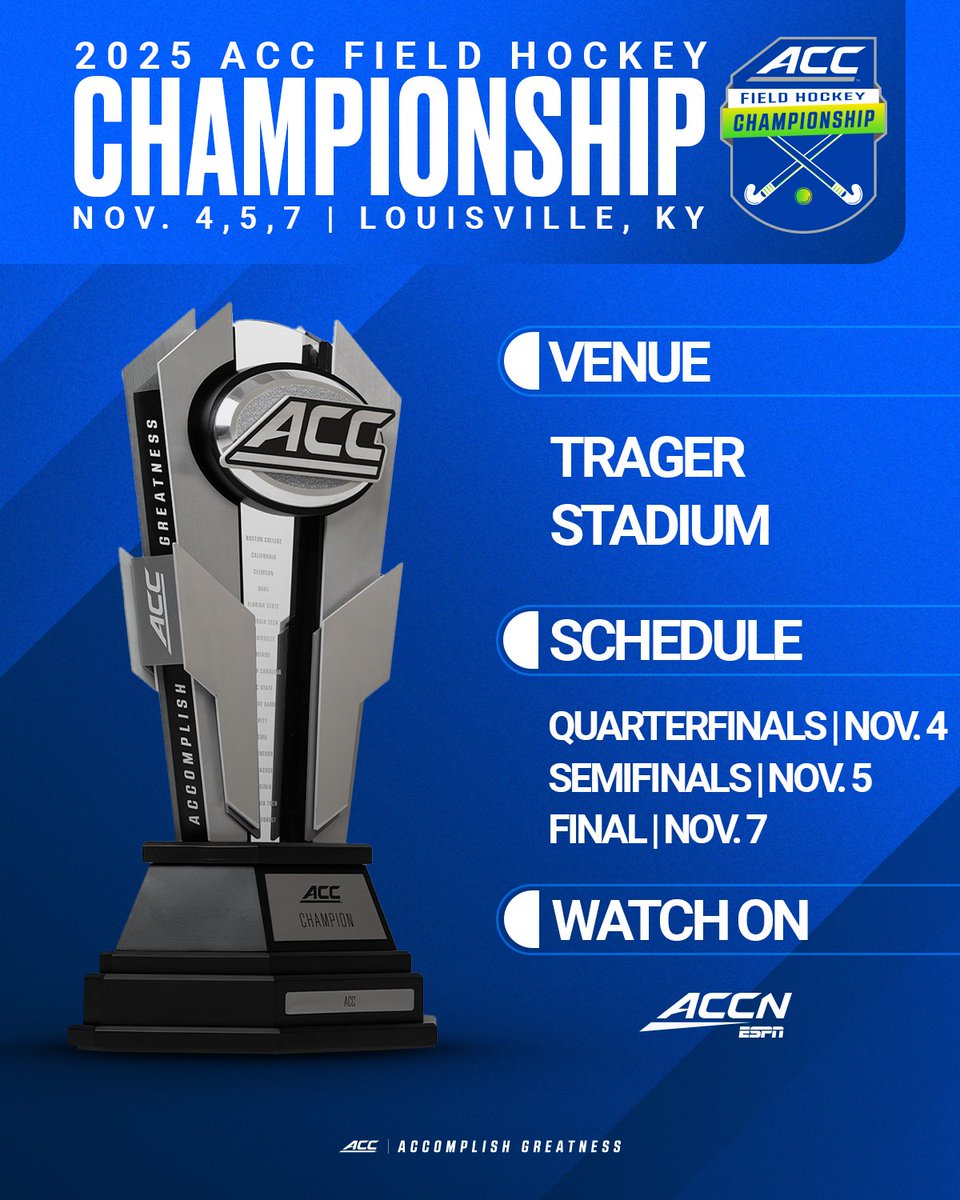 Brand new season of ACC Field Hockey begins tomorrow.

🏆 details: theacc.co/25FHchamp