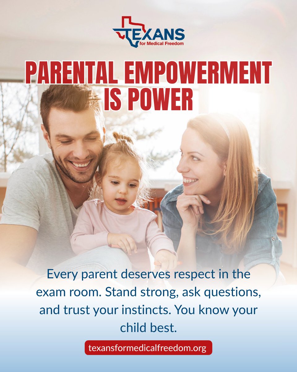 Parents, your instincts matter. 💪

Ask questions, stand firm, and trust your voice, because no one knows your child better than you.

Share this post to remind others of their rights.

#ParentalEmpowerment #MedicalFreedom #ParentPower